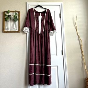 boho 70s style cottage core ren fest prairie style cosplay midi maxi dress